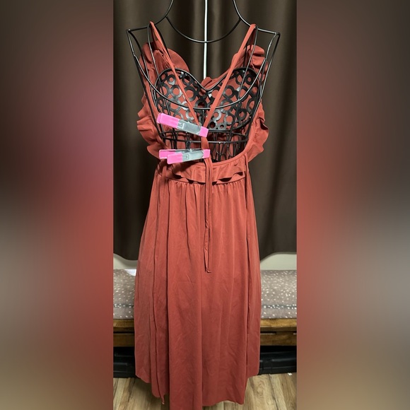 Halara Breezeful  Backless Ruffle Hem Midi Quick Dry Dress - Picture 2 of 3